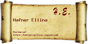 Hafner Ellina névjegykártya